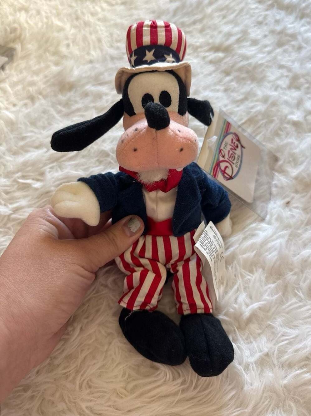 The Disney Store Uncle Sam Goofy Bean Bag Plush Toy NWT